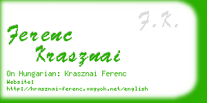 ferenc krasznai business card